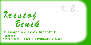 kristof benik business card